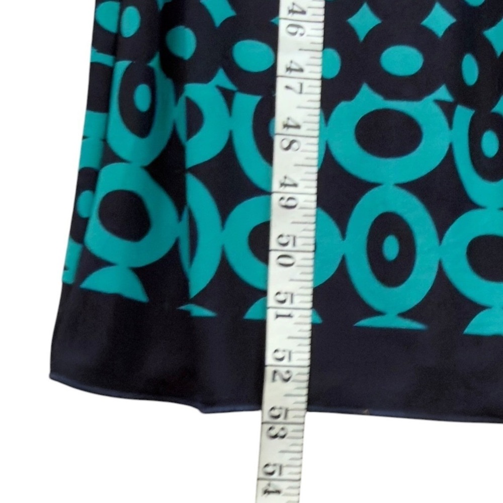 Saint Tropez West Womens Size 8 Teal Black Geometric Polka Dot Halter Maxi Dress - Picture 10 of 11